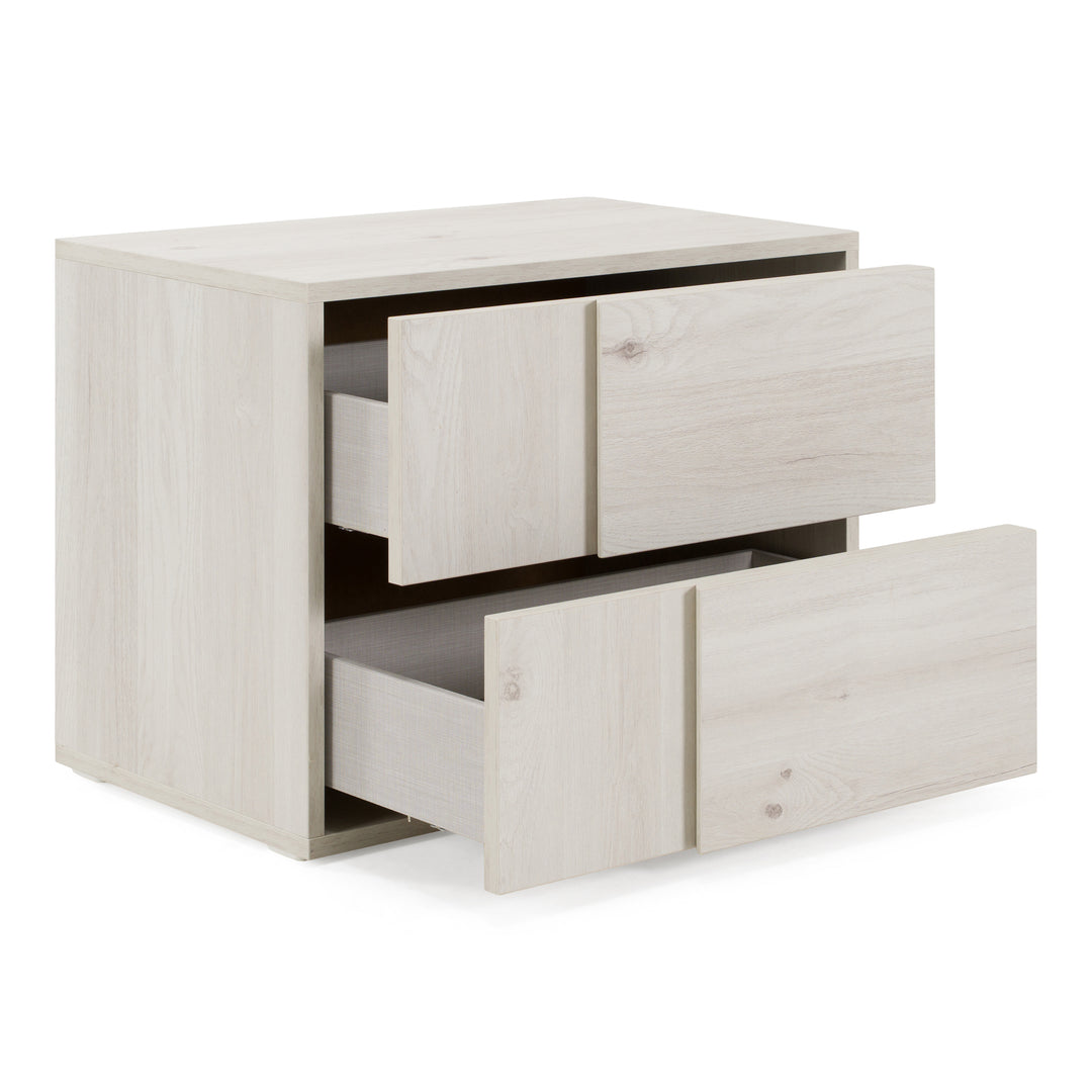 Asus - Italian Modern White Washed Oak Nightstand