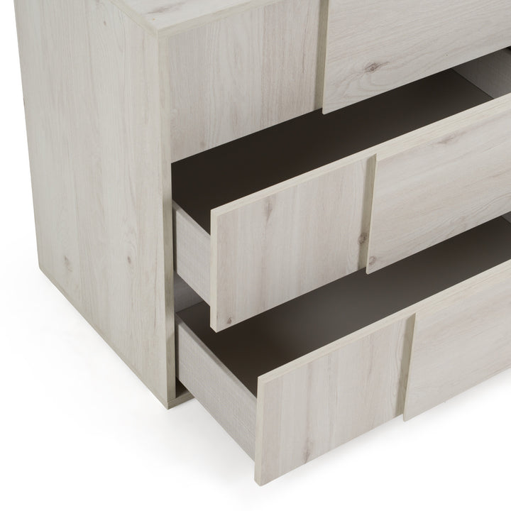 Asus - Italian Modern White Washed Oak Dresser