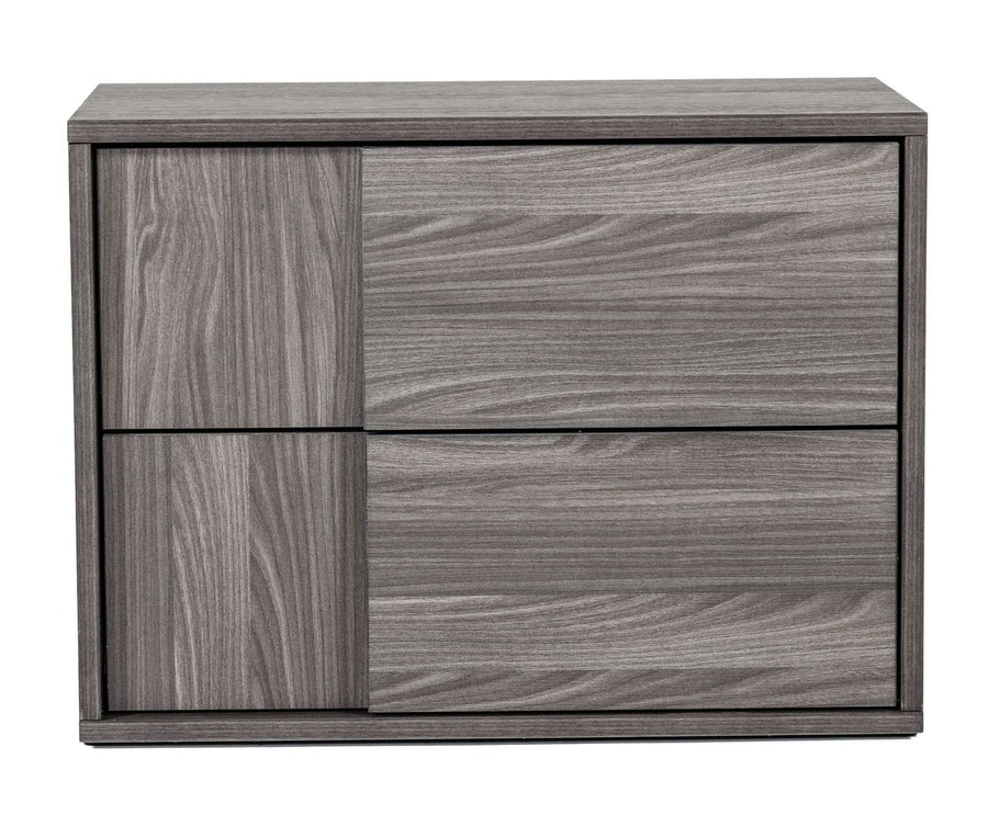 Asus - Italian Modern Elm Grey Nightstand