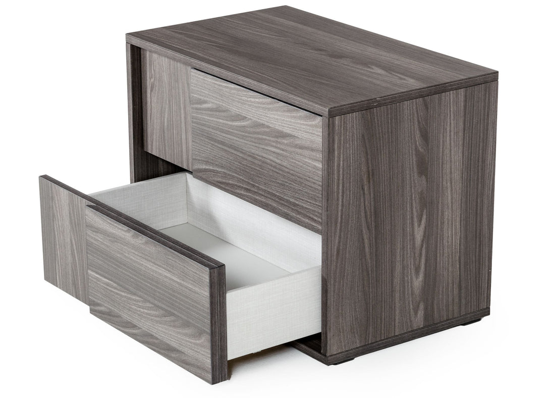 Asus - Italian Modern Elm Grey Nightstand