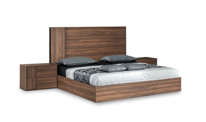 Asus - Eastern King Italian Modern Walnut Bed