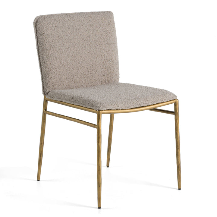 Atlanta - Modern Beige Fabric &amp; Brass Dining Chair