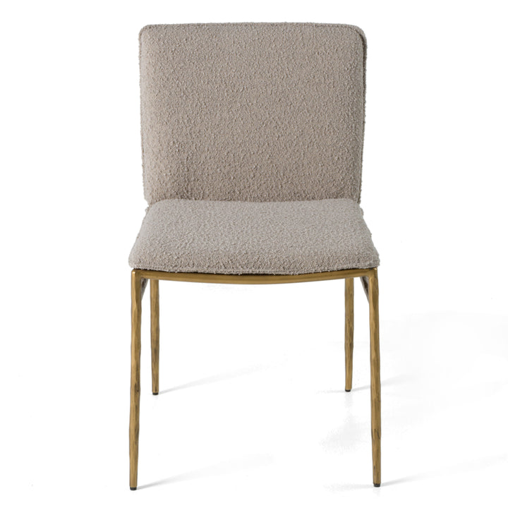 Atlanta - Modern Beige Fabric &amp; Brass Dining Chair