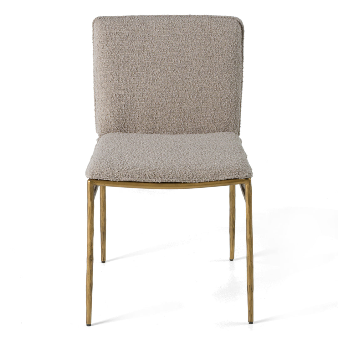 Atlanta - Modern Beige Fabric & Brass Dining Chair