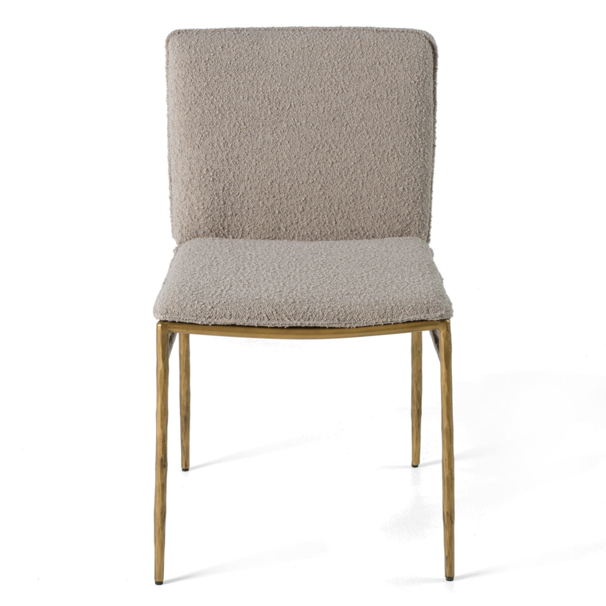 Atlanta - Modern Beige Fabric & Brass Dining Chair - View 2