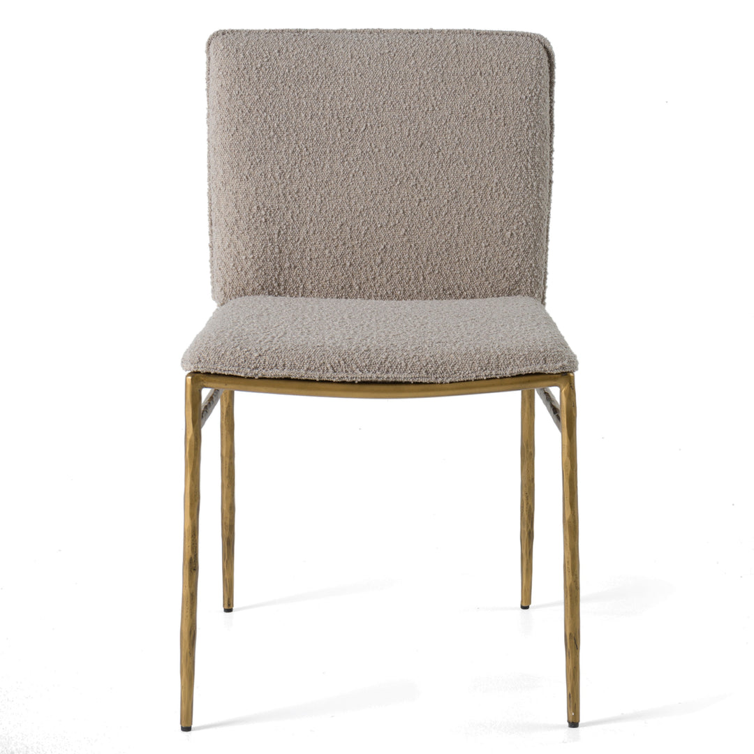 Atlanta - Modern Beige Fabric & Brass Dining Chair