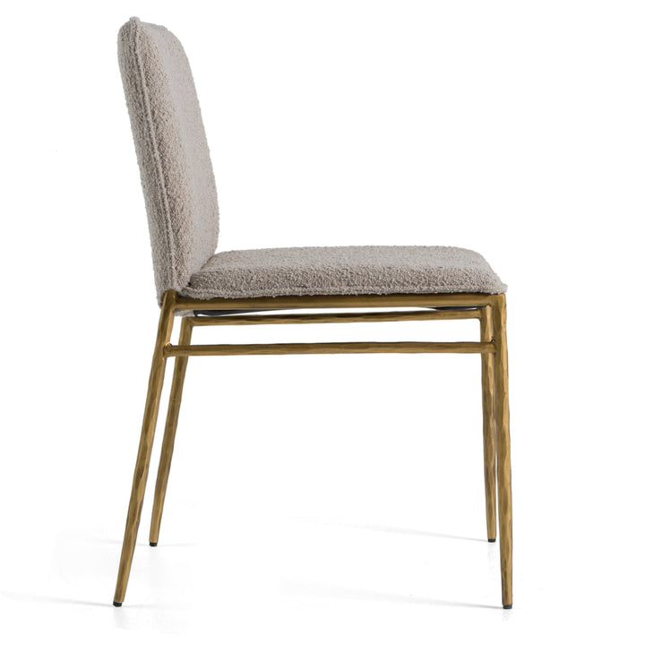 Atlanta - Modern Beige Fabric &amp; Brass Dining Chair