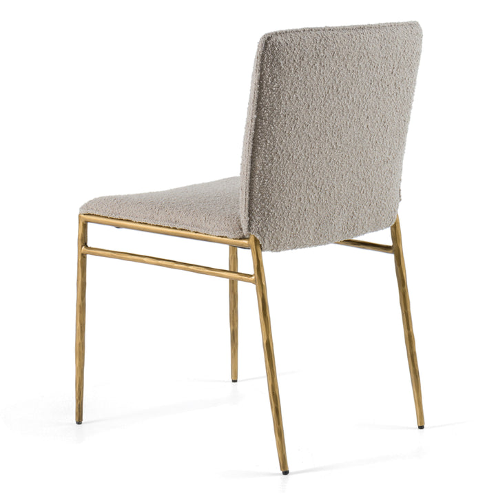Atlanta - Modern Beige Fabric &amp; Brass Dining Chair