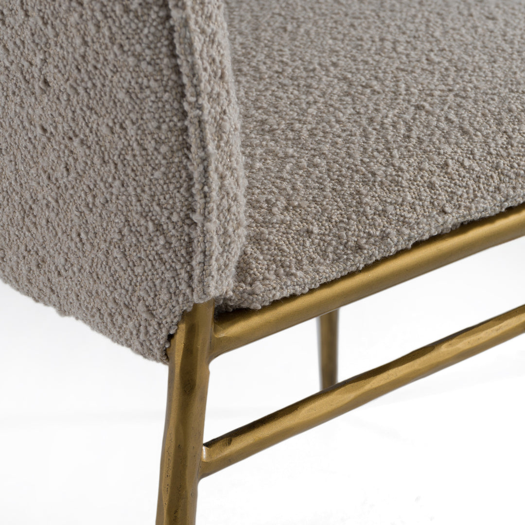Atlanta - Modern Beige Fabric & Brass Dining Chair