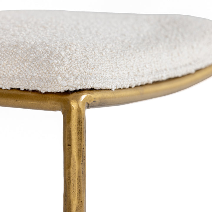 Atlanta - Modern Off-White Fabric &amp; Brass Counter Chair