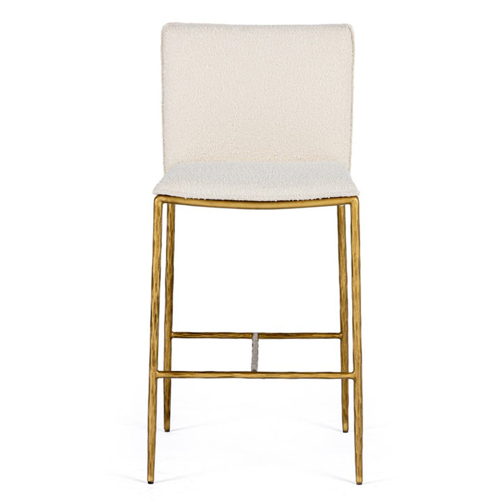 Atlanta - Modern Off-White Fabric &amp; Brass Counter Chair