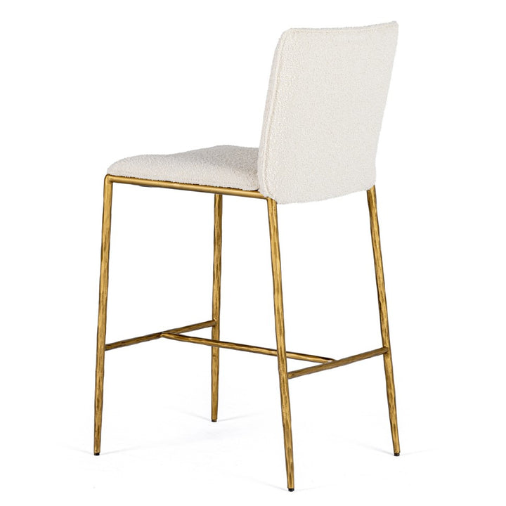Atlanta - Modern Off-White Fabric &amp; Brass Counter Chair