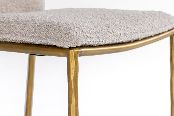 Atlanta  Modern Beige Fabric & Brass Counter Chair