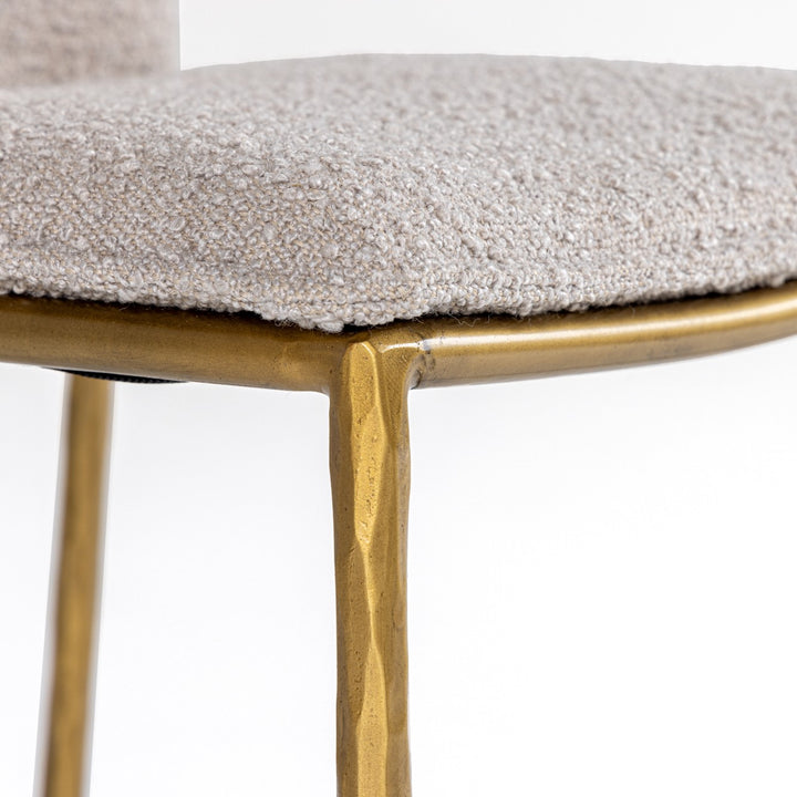 Atlanta - Modern Beige Fabric &amp; Brass Counter Chair