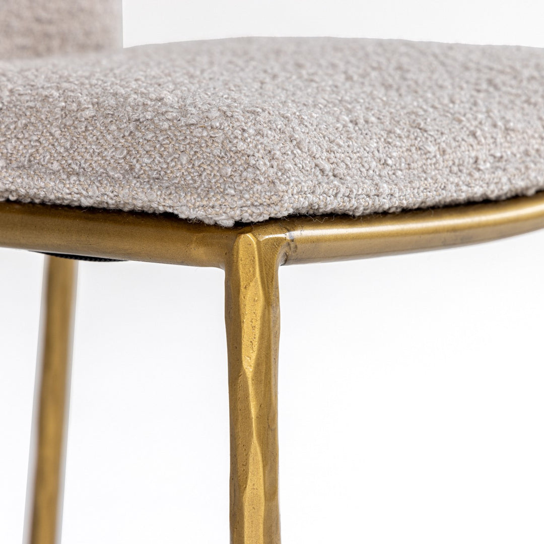 Atlanta - Modern Beige Fabric & Brass Counter Chair