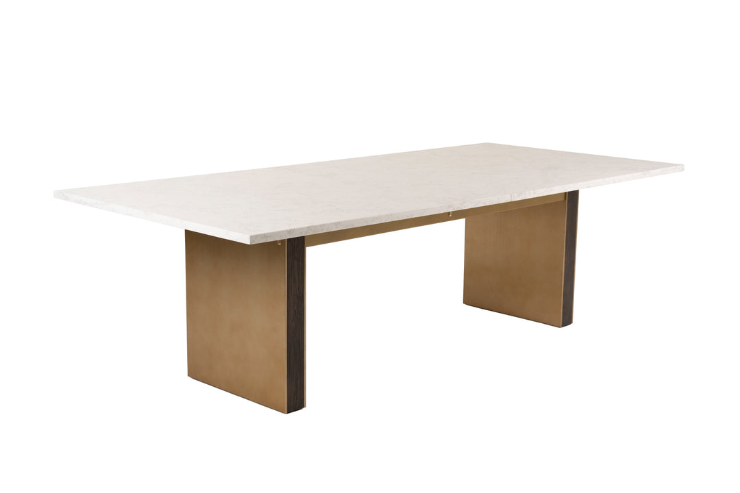 Auer  White Marble & Gold Dining Table