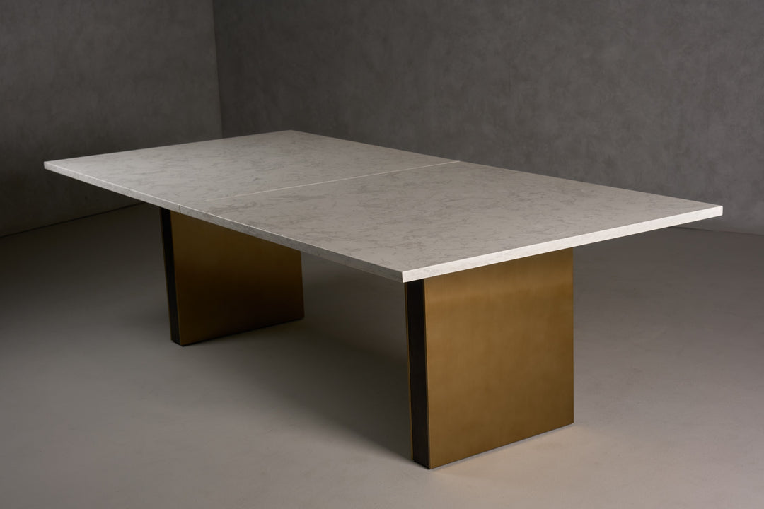 Auer  White Marble & Gold Dining Table