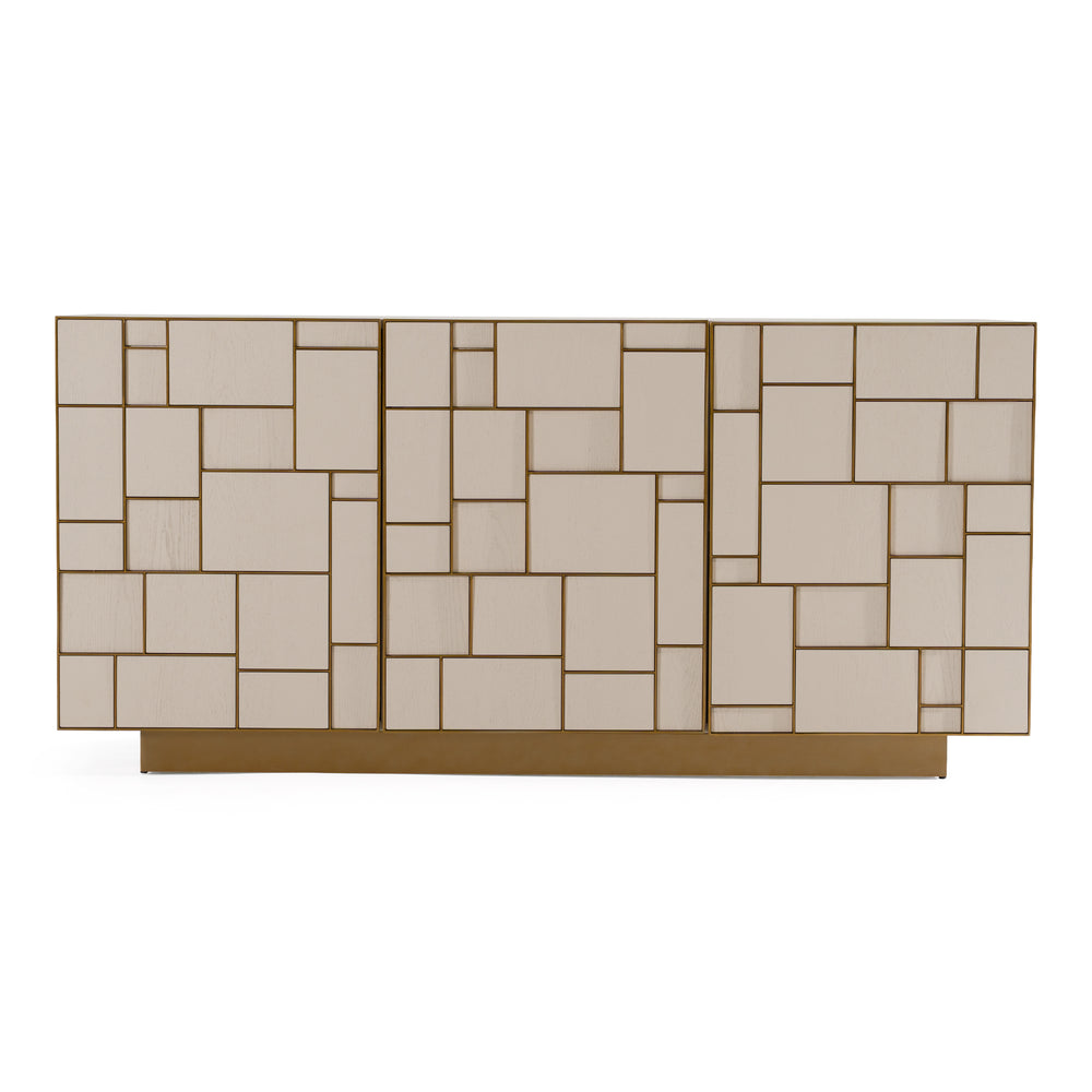 Auer - Mid-Century Modern Cream Ash  Gold Buffet