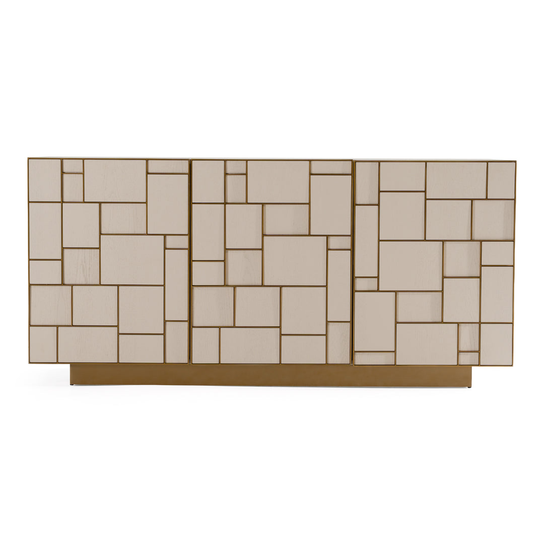 Auer - Mid-Century Modern Cream Ash  Gold Buffet