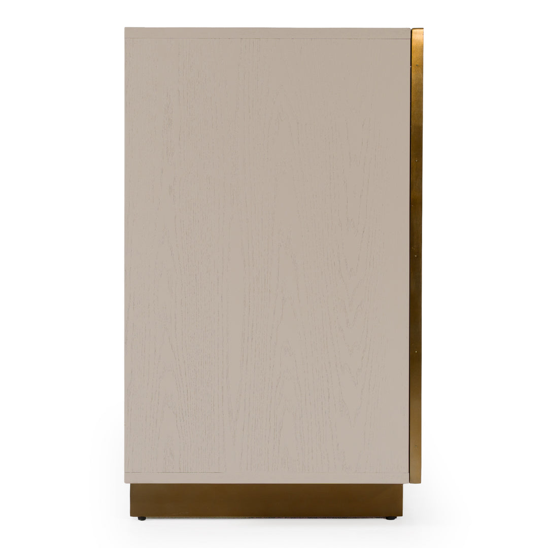 Auer  Mid-Century Modern Cream Ash + Gold Buffet