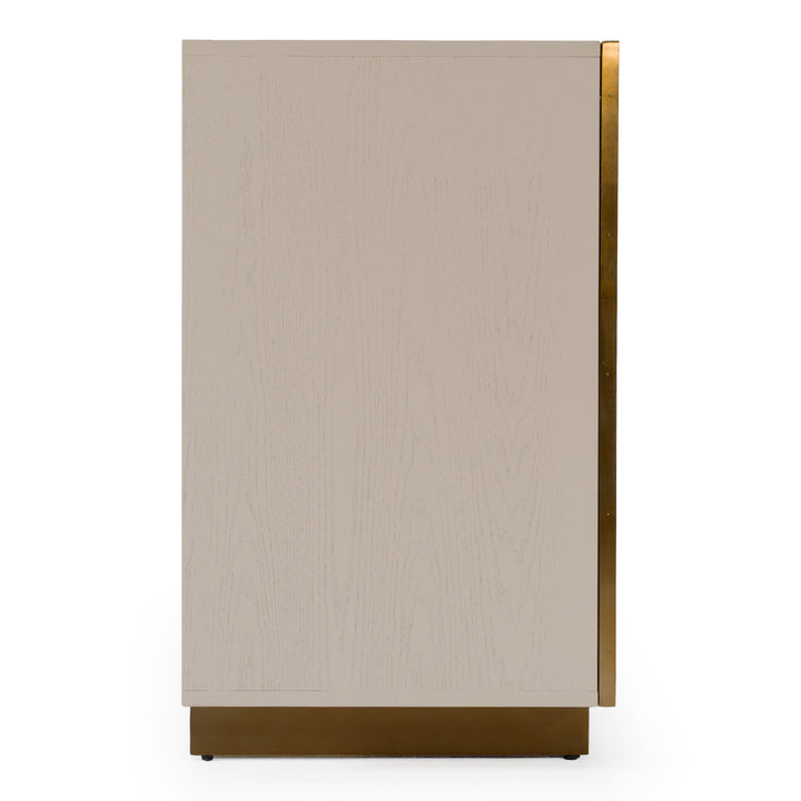 Auer  Mid-Century Modern Cream Ash + Gold Buffet