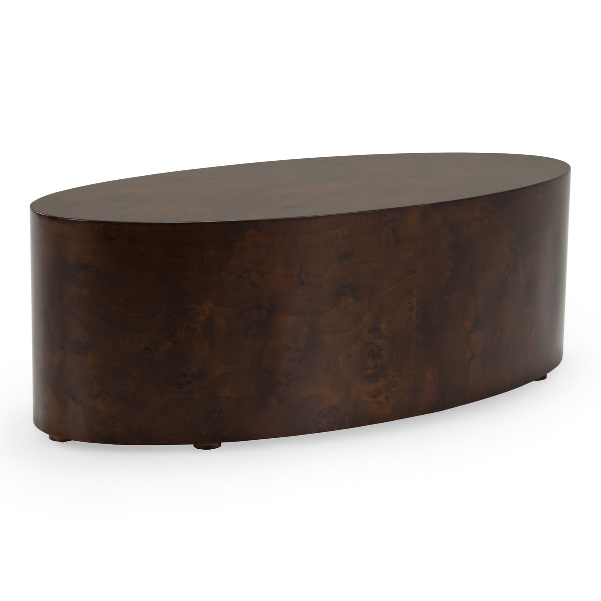 August - Modern Dark Walnut Burl Round Coffee Table - View 2