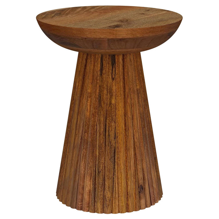 Aureo - Round Solid Wood Accent Side Table - Wild Honey Side Table modern furniture Contempo Furniture