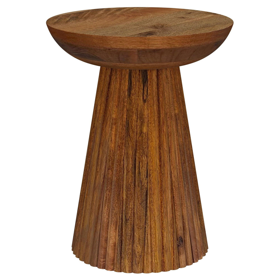 Aureo - Round Solid Wood Accent Side Table - Wild Honey Side Table modern furniture Contempo Furniture
