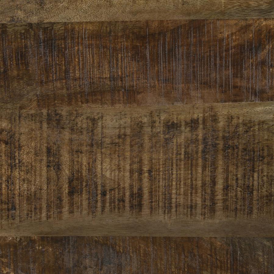 Aurora - Round Drum Base Accent Side Table - Natural And Black Side Table modern furniture Contempo Furniture