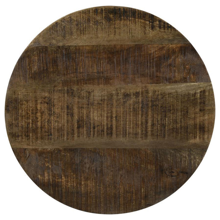 Aurora - Round Drum Base Accent Side Table - Natural And Black Side Table modern furniture Contempo Furniture