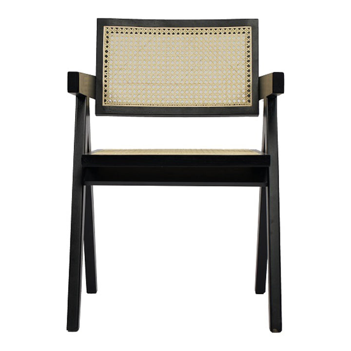 Aurora Modern Rattan and Wenge Dining Armchair
