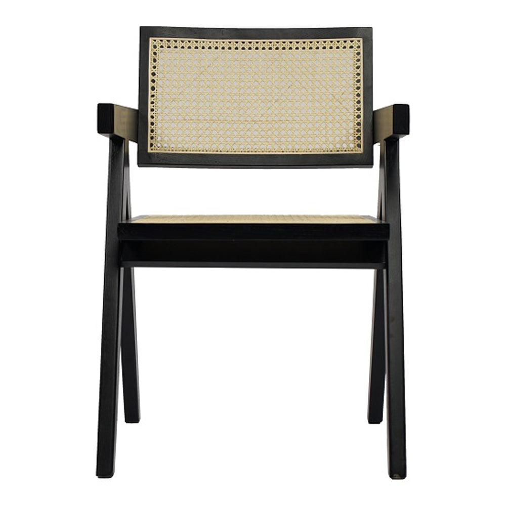 Aurora Modern Rattan and Wenge Dining Armchair
