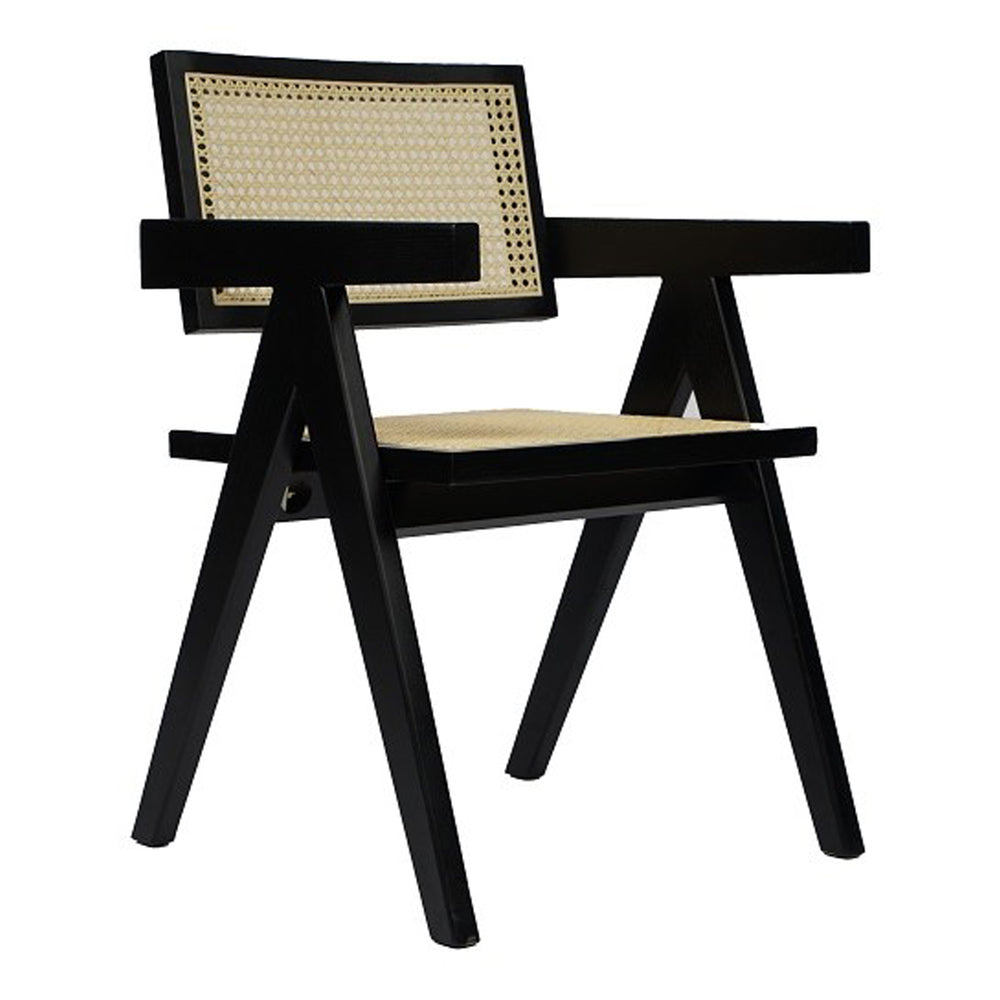 Aurora Modern Rattan and Wenge Dining Armchair