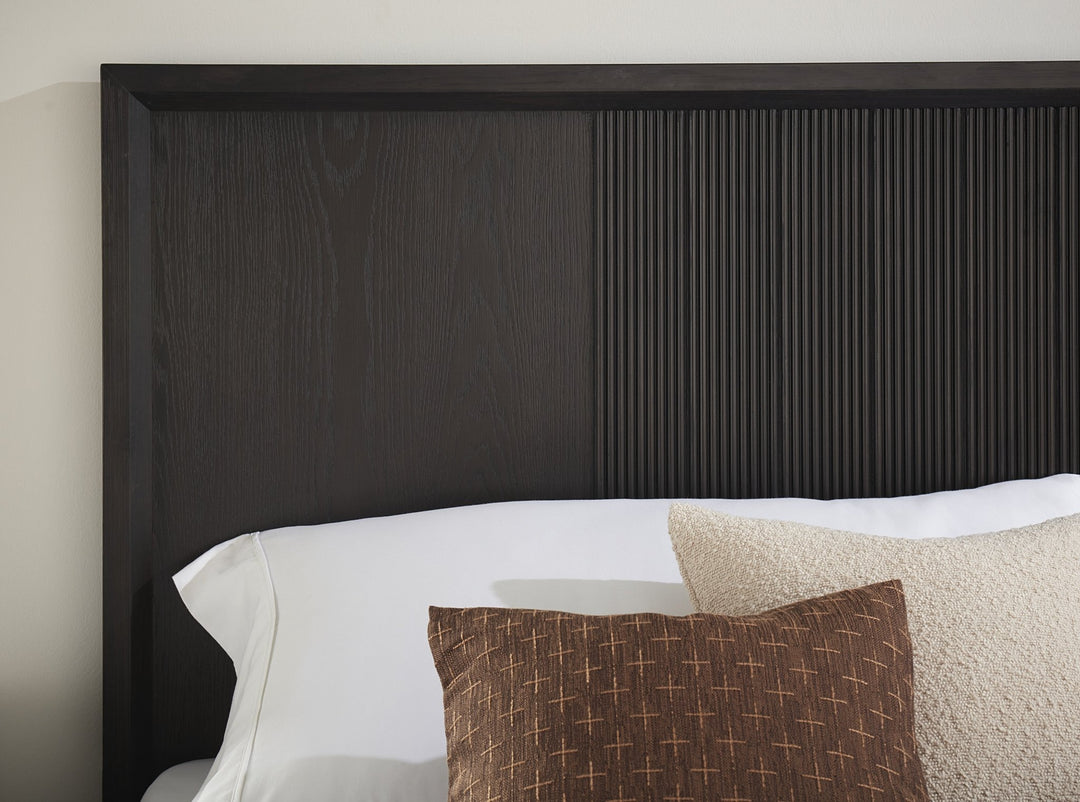 Avedon Panel Bed in Smokey Topaz Bed modern furniture Contempo Furniture