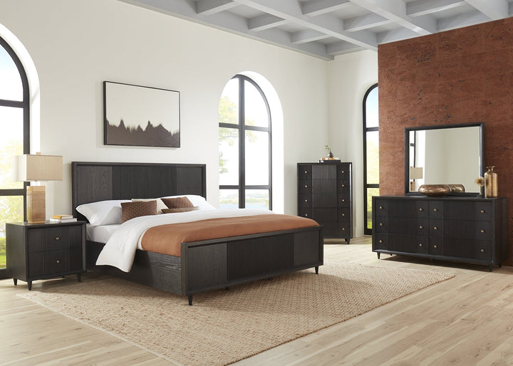 Avedon Panel Bed in Smokey Topaz Bed modern furniture Contempo Furniture