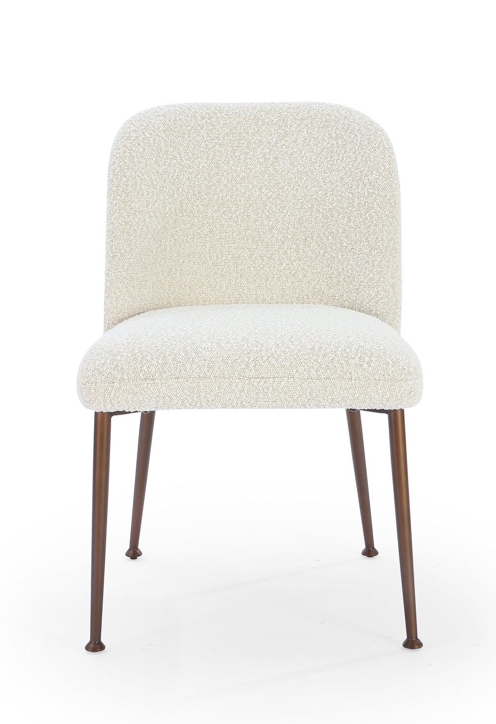 Avery Upholstered Dining Chair in Ricotta Boucle and Bronze Metal (Set of 2) Chair modern furniture Contempo Furniture