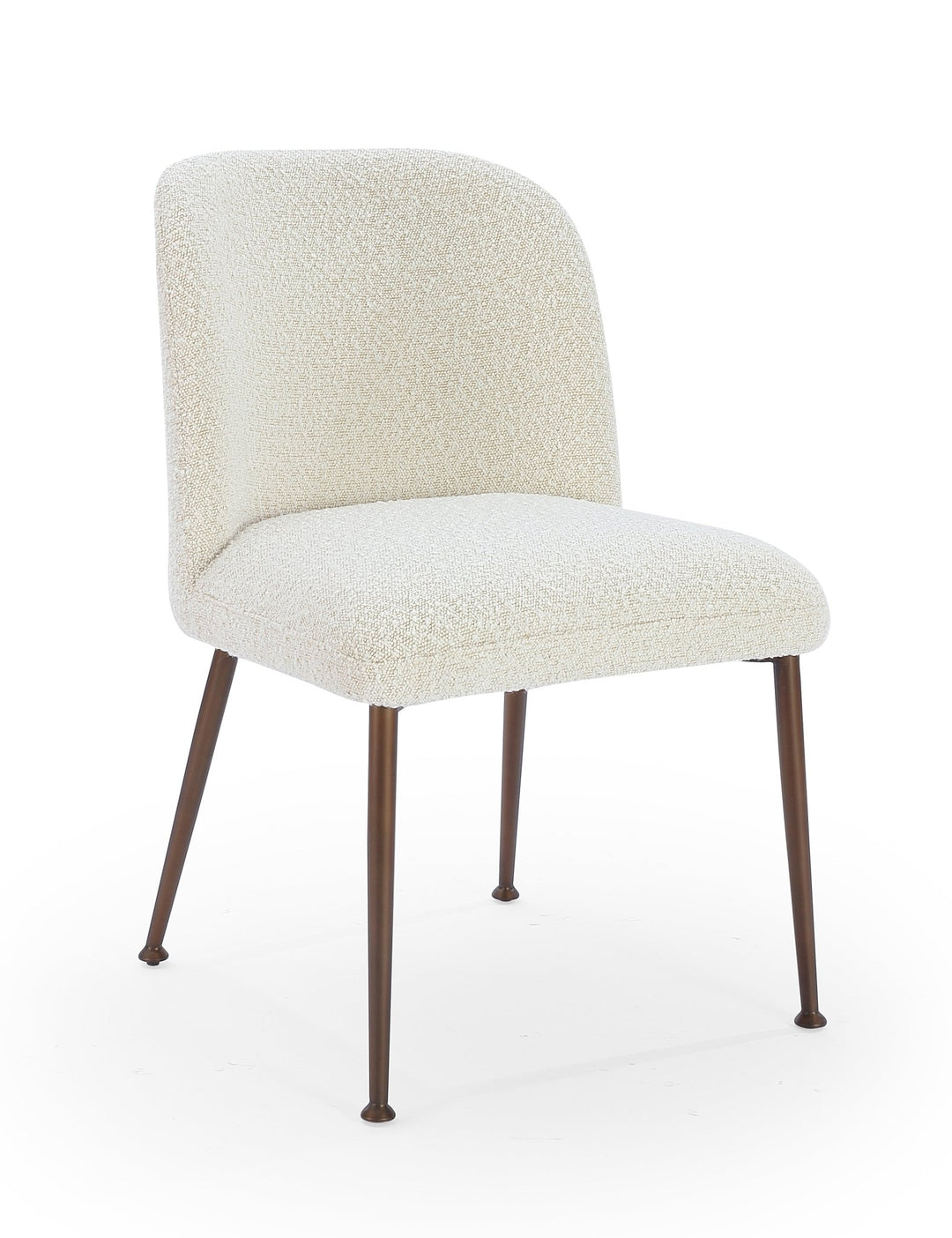 Avery Upholstered Dining Chair in Ricotta Boucle and Bronze Metal (Set of 2) Chair modern furniture Contempo Furniture