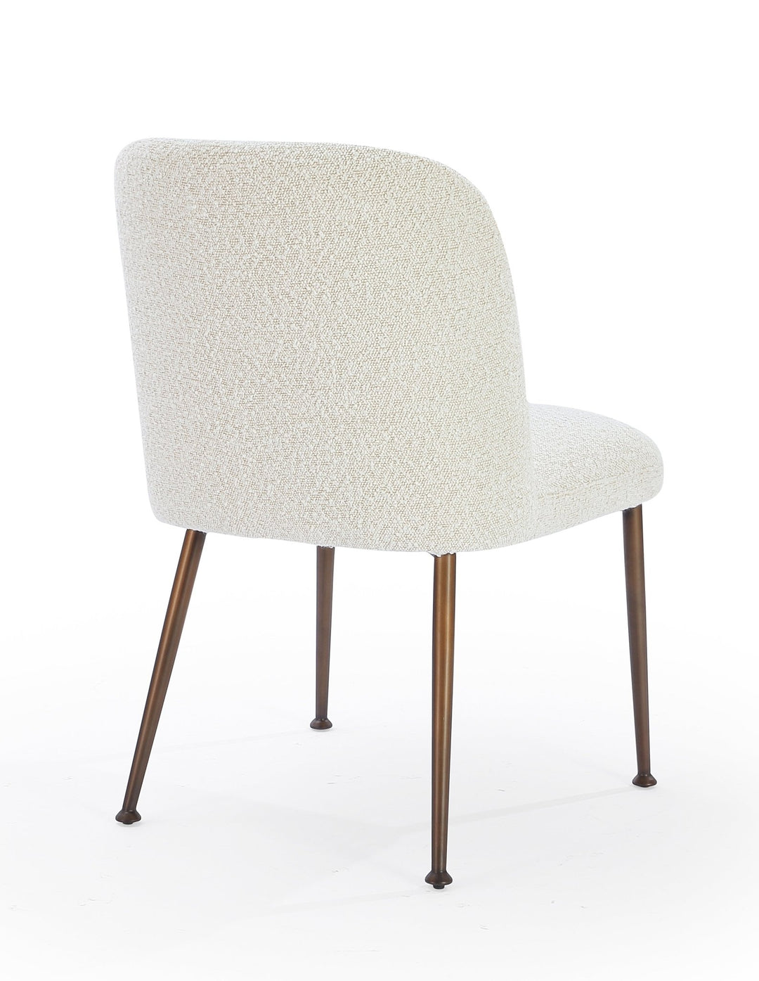 Avery Upholstered Dining Chair in Ricotta Boucle and Bronze Metal (Set of 2) Chair modern furniture Contempo Furniture