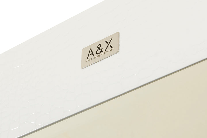 Regal - Modern White Crocodile Floor Mirror