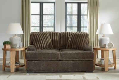 Aylesworth Loveseat - Dark Brown Stationary Loveseat modern furniture Contempo Furniture