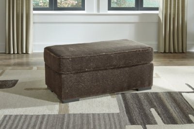 Aylesworth Ottoman - Dark Brown Upholstered Ottoman modern furniture Contempo Furniture
