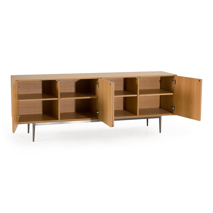 Azteca - Modern White Oak + Black Geometric Pattern Buffet