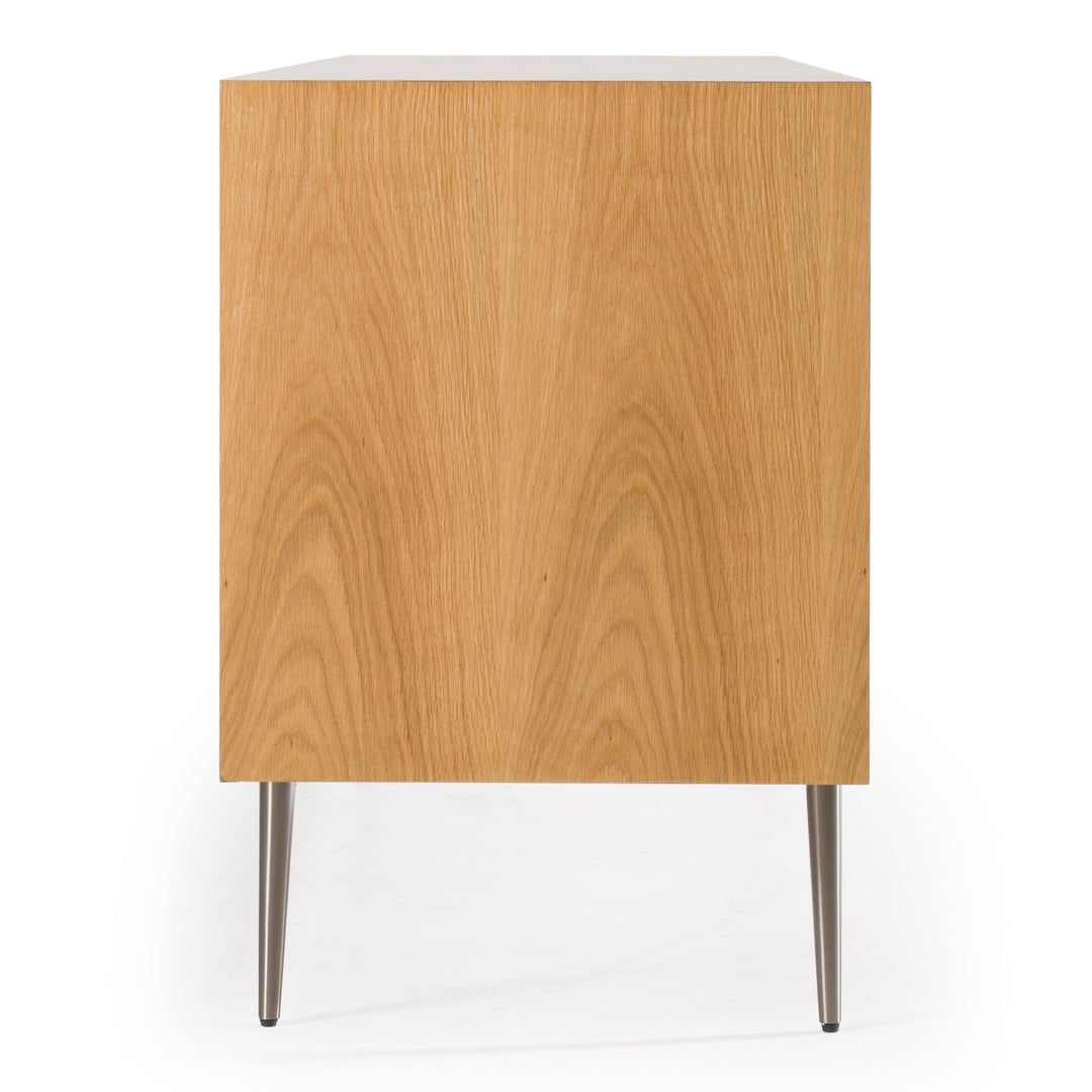 Azteca - Modern White Oak + Black Geometric Pattern Buffet