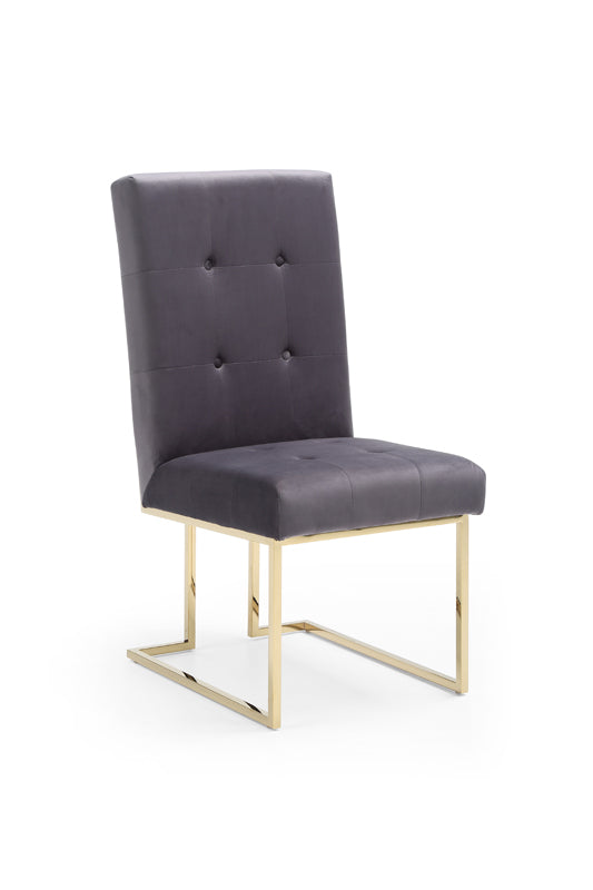 Legend Modern Grey Fabric  and  Gold Dining Chair 