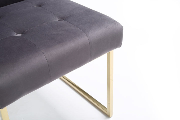 Legend Modern Grey Fabric &amp; Gold Dining Chair (Set of 2)