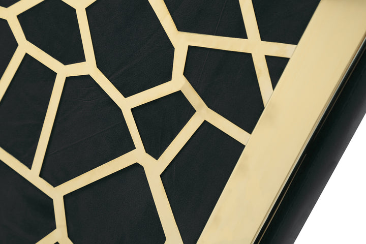 Reba Modern Black Velvet &amp; Gold Dining Chair (Set of 2)