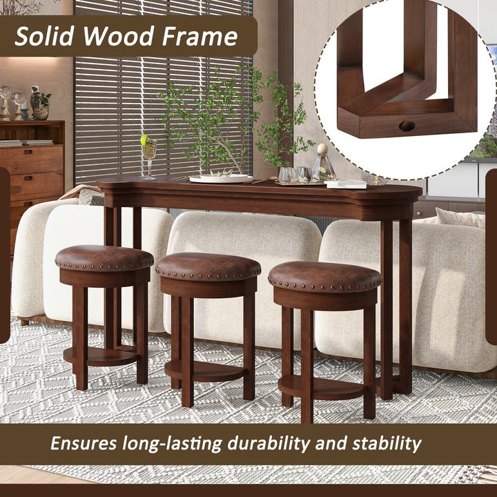 solid-wood-bar-table-set-3-stools-pine-in-cherry
