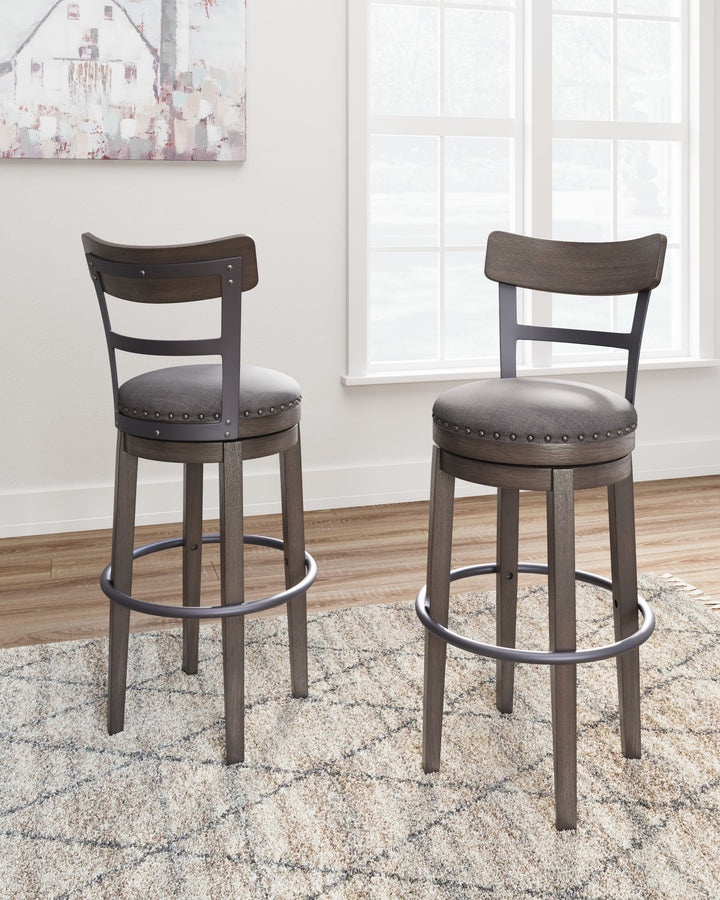 Caitbrook - Tall UPH Swivel Barstool - Gray