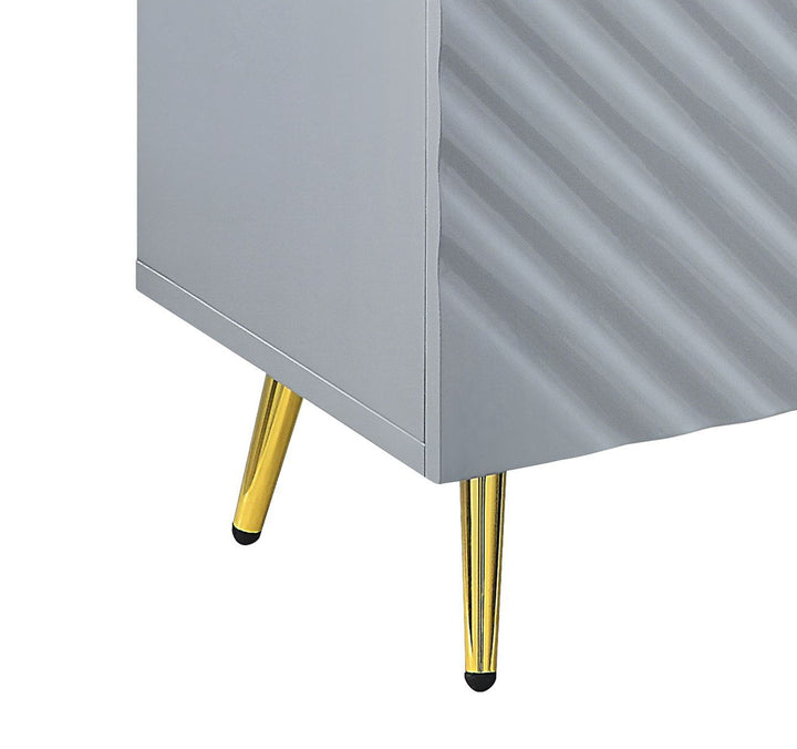 Gaines - High Gloss Accent Cabinet - Gray