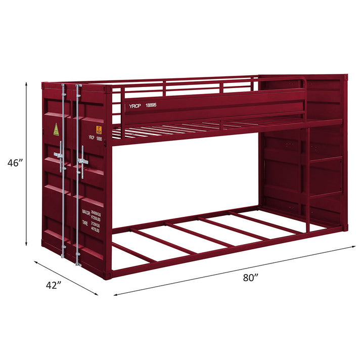 Cargo - Twin Over Twin Bunk Bed - Red